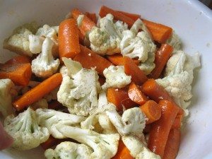 Roasted cauliflower and carrots