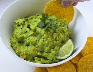 Tangy guacamole and chips