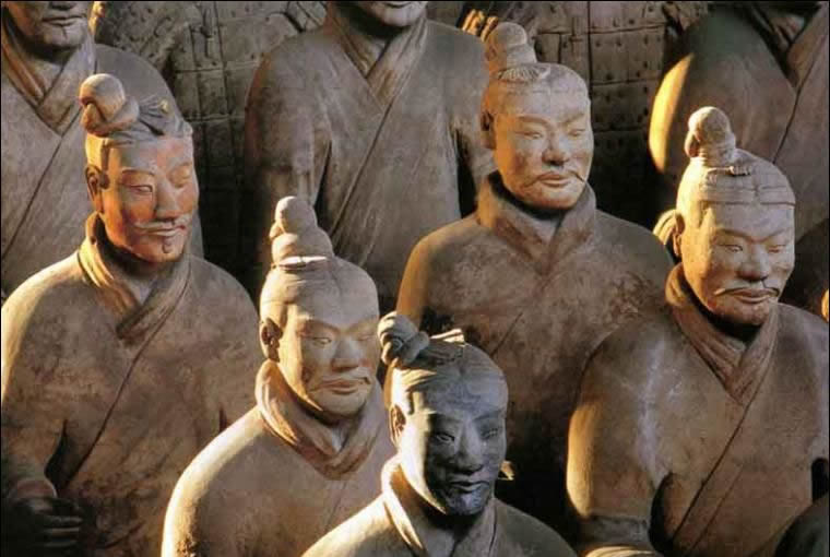 Pictured is the terracotta army guarding Qin Shi Huangdi’s tomb.