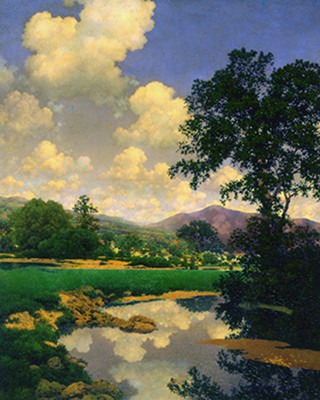 Maxfield Parrish (1870-1966), June Skies, 1940, oil on panel (Photo from Nassau County Museum website)