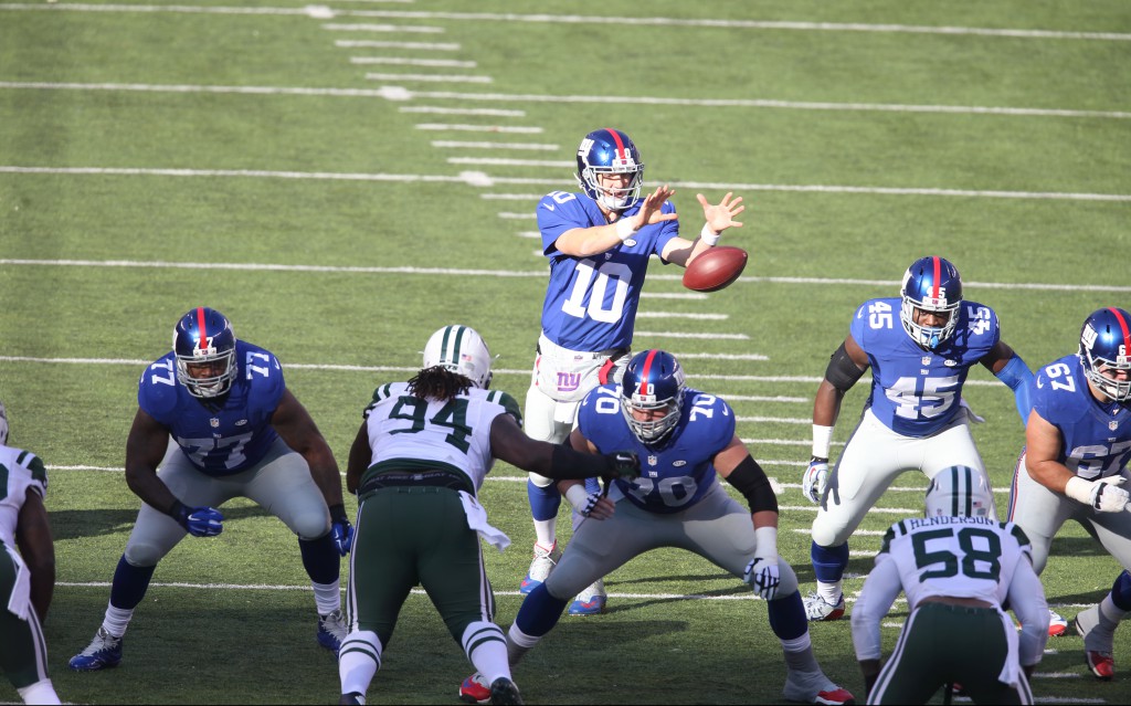 Will Tye (45) has become a better blocker since being promoted from the Giants’ practice squad. (AP Images)